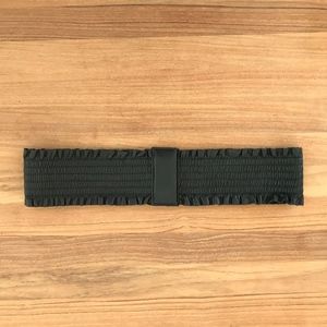 Cole Haan Wide Black Leather Stretch Belt Size S